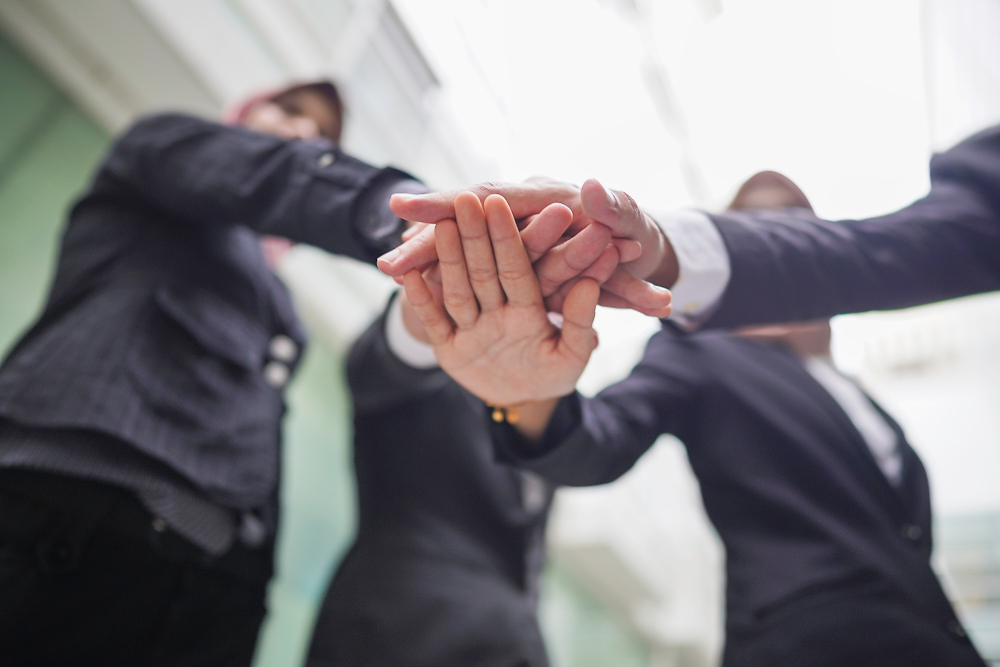 Soft,Focus,Of,Teamwork,Join,Hands,Support,Together,Concept,With